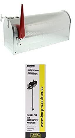 BURG-WÄCHTER U.S. Mailbox mit schwenkbarer Fahne, Aluminium, 892 ALU + Briefkasten Pfosten, praktischer Briefkastenständer zum Einbetonieren, Stützpfosten für U.S. Mailbox, 150 cm, Schwarz
