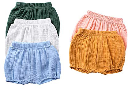 Bebé Pantalones Cortos Niñas Niños Bombacho Estampado Braguitas Pañal Cubierta Verano Cintura Elástica Pull-on Bloomer Shorts Loose Harem Shorts Pantalones Largos De Playa Anti-Mosquitos