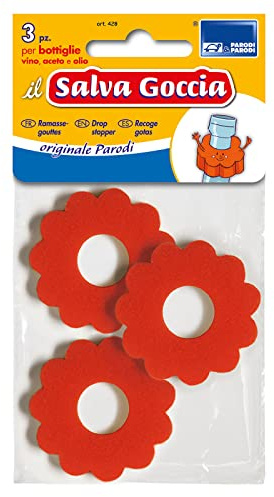 PARODI & PARODI - Lot de 3 Bouchons Anti-Gouttes colorés pour Bouteilles de vin, d'huile et de vinaigre, bagues de Bouchon pour Le goulot, Bouchons Anti-Gouttes en éponge Anti-Taches
