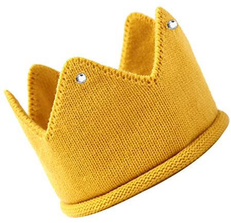Toyvian Krone Mütze Kleine Prinz-Outfit Baby-Prinzessin Säuglingsgeburtstag Baby-mädchen-mütze Gestrickte Tiara Zum Geburtstag Regenbogen Zum Geburtstag Requisiten Acryl Junge Kleinkind