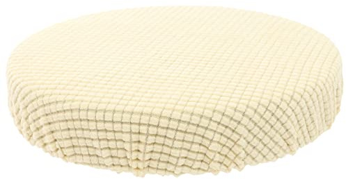 IMIKEYA Hockerbezug Rund, 30-40cm Stuhlbezug Hochelastischer Waschbar Runde Hocker Bezug Barhockerbezug Stuhl Sitzbezug für Home Office Bar, Beige