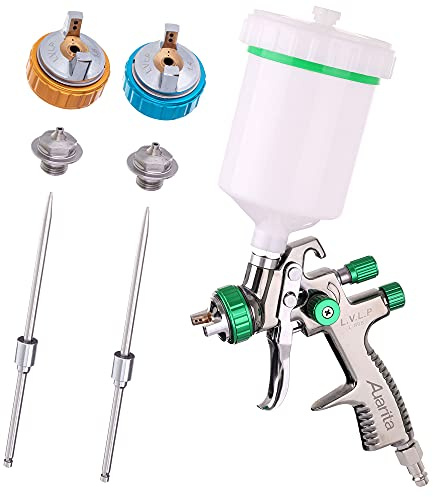 AUARITA LVLP L-898 Paint Spray Gun, Three Nozzles 1.3 mm + 1.4 mm + 1.8 mm, 600 ml Container, Spray Gun, Low Air Consumption