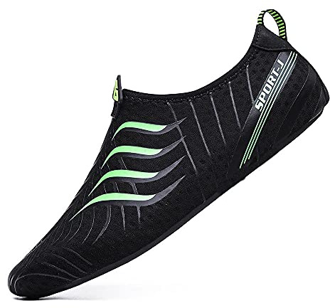 MLLM Schnell Trocknend Schuhe Unisex,Superleichte Paar-Tauchschuhe, Strand-Schwimmschuhe mit weichem Boden-dunkelgrün_48/49,Badeschuhe Strandschuhe Wasserschuhe