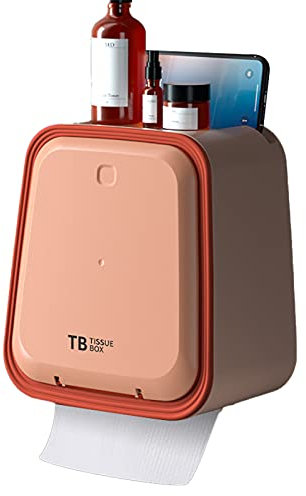 KUCOCOSNEH Porte-rouleau de papier toilette mural étanche et anti-saleté pour salle de bain Rose