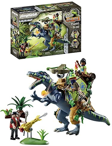 PLAYMOBIL Dino Rise 71260 Spinosaurus, Dinosaurier mit Abnehmbarer Rüstung und großer schwenkbaren Kanone, Spielzeug für Kinder ab 5 Jahren