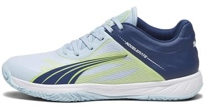 PUMA Unisex Turbo beschleunigen Hallenturnschuh, Silver Sky, Persisch, Blau, Weiß, 43 EU