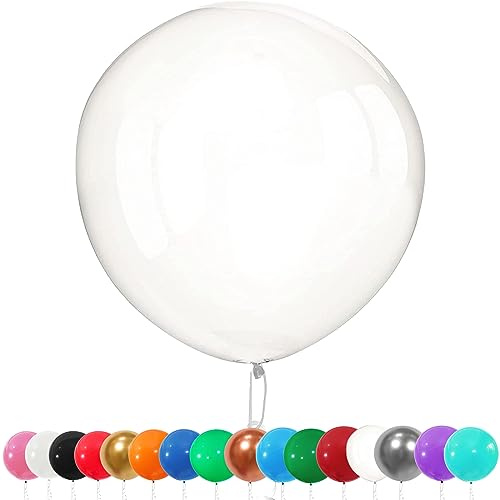 6 Stück Luftballons Gross, 36 Zoll Ballons Groß, Transparente Farbe Latexballon, Luftballons XXL Groß, Grosse Luftballons XXL, Latex Riesige Ballon, für Hochzeit Babyparty Geburtstag Party Deko(91 cm)