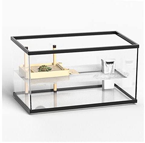 luckxuan Aquarium Schildkröten/Aquarien Turtle-Tank ökologische Zuchtschildkröte Zuchtbehälter Bottom Drainage Fischtank Wohnzimmer Kleiner Schildkröten-Tank Terrarium Schildkröte (Size : 50CM)