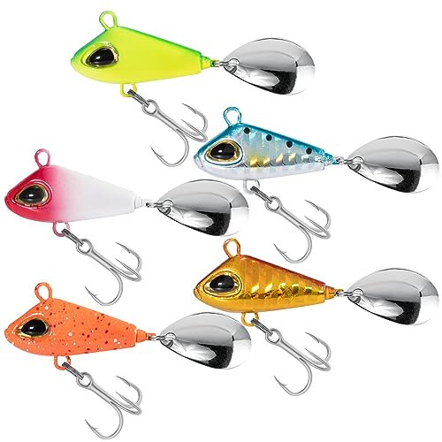 Dr.Fish Jig Spinner Forellen Angelköder 6g/10g/18g/22g Spin-Jig Köder für Barsch Hecht Zander Forellen Spinnköder Spintail Jig Wobbler mit Spinnerblatt Bleikopfspinner Süßwasser Salzwasser Angeln