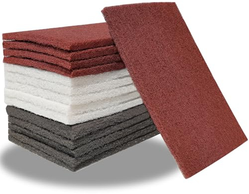 15 Pack 6 x 9 Hand Pads Set- Coarse Medium Fine Purpose Scuff Pads, Scuffing, Scouring, Sanding, Paint Primer Prep Adhesion Scratch - Surface Preparation Automotive Car Auto Body Woodworking