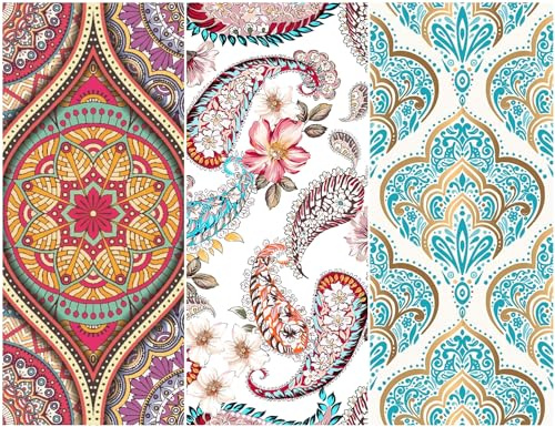 HEKO PANELS Stoff Oxford wasserdicht, Orientalische Muster, 121,5 x 153 cm | Dekostoffe zum Nähen und Handwerken, blickdichte Möbelstoffe, Nähstoffe DIY, als Meterware erhältlich