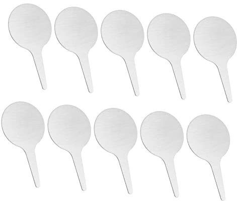 Supvox 50stücke Edelstahl Pflanzenschilder Runde Robuste Gartenetiketten Für Einfache Beschriftung Wetterbeständig Und Langlebig Für Gartenliebhaber Und Pflanzenfreunde