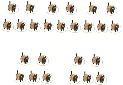 VILLCASE 5 Sätze Katzenrolle Kabelhalter im Katzendesign Holzspulen für Bastelarbeiten Kabelclip Draht zahnseide Neuheit Hanfseil Organizer Fadenhalter Schreibtisch Wickler