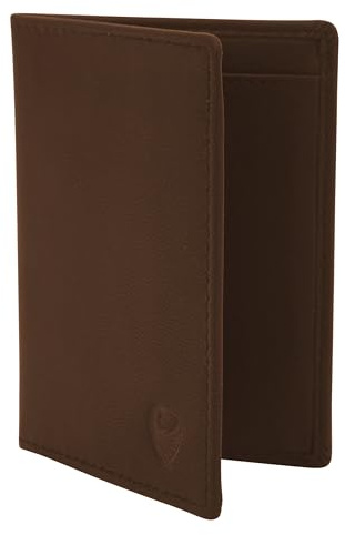 GERMANUS Etui für Fahrzeugschein und Kreditkarten Geldbörse in Leder, braun