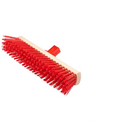 ToM PaR scopa da strada | per spazzare con supporto manico in plastica | senza manico | scopa industriale larga | da interno | scopa da giardino | grande | per terrazza e garage | giardino | 40 cm