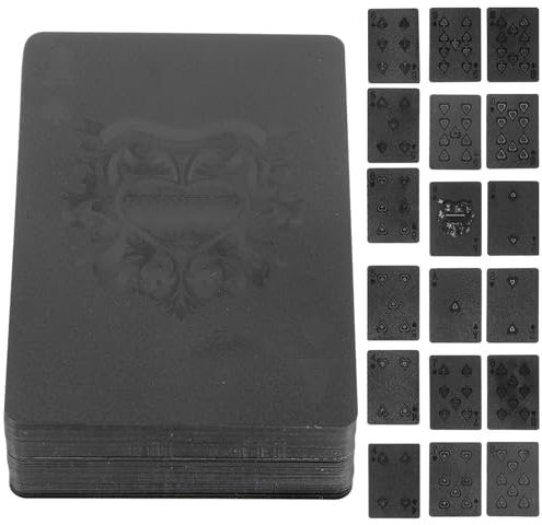 BESTonZON 1 Packung Wasserfeste Spielkarten aus Schwarzgold Playing Cards Plastic Gaming Accessories for Desk waschbare Pokerkarte Rechteckige Kartenspiele Kartenspielen Schachbrett Haushalt