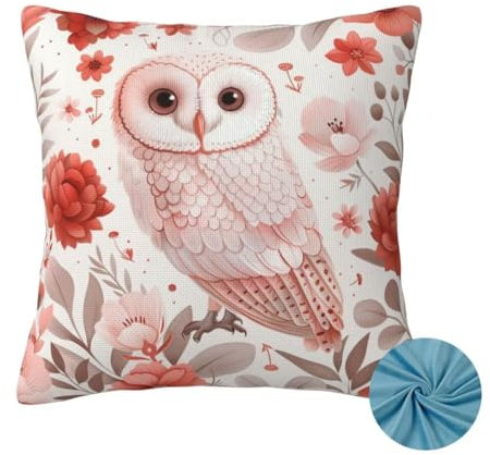 Kissenbezug 40x40cm, Sofa Kissen Niedlich DekoKissen, Herbst Zierkissenbezüge, Kissenhülle Doppelseitig, Weicher Kuschelkissen, Couch Kissen Eule Cushion Cover, für Auto Zimmer Deko Wohnzimmer -OZ322