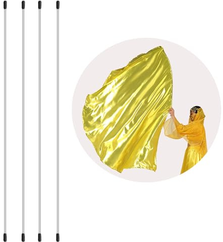 Baisdan 4 varillas flexibles de 35 pulgadas, banderas de adoración para adorar y bailar con banderas de alabanza, 3 longitudes diferentes