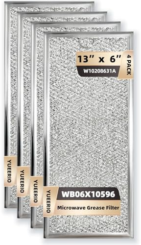 YUEERIO Mikrowellen Fettfilter ca. 33.0 cm x 15.2 cm Mikrowelle Backofen Fettfilter Ersatz für Whirlpool GE Mikrowellen Pack 4