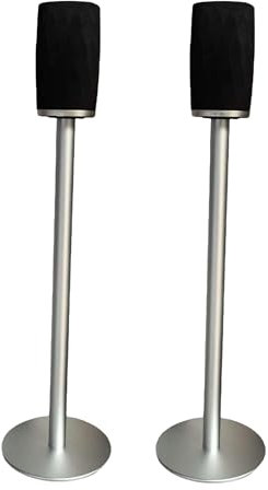 ZGOUO Lautsprecherständer kompatibel mit Bowers&Wilkins Formation Flex Surround Sound (nur Ständer), Material Aluminiumlegierung, verdecktes Netzkabel und Schraubenhalterung (Silber 1 Paar)