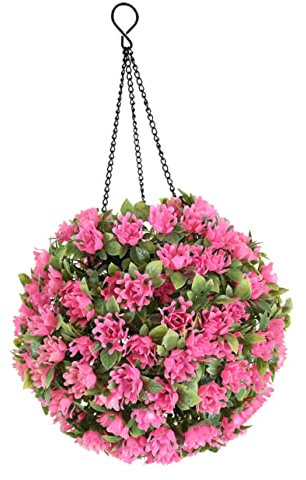 TOPBATHY Flower Lamp Garden Decor Led Lighted Pink Flower Chandelier Solar Topiary Ball for Home
