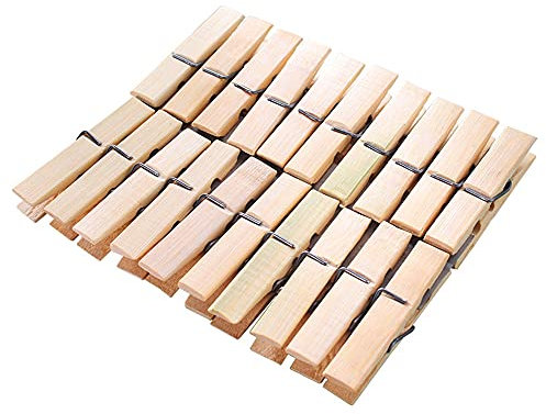 CHFYIJYHM Windproof Clothes Rack Clothes Pegs,Clothesline Clips,Laundry Pegs,20pcs Bamboo Clips for Photo Clips Clothespin Craft Decoration Soft Grip Laundry Washing Lines Clips