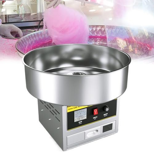 Máquina Eléctrica para Hacer Algodón de Azúcar, 1200 W, Máquina Comercial para Hacer Algodón de Azúcar con Recipiente de acero inoxidable, Cuchara para Azúcar y Cajón,para Fiestas Familiares