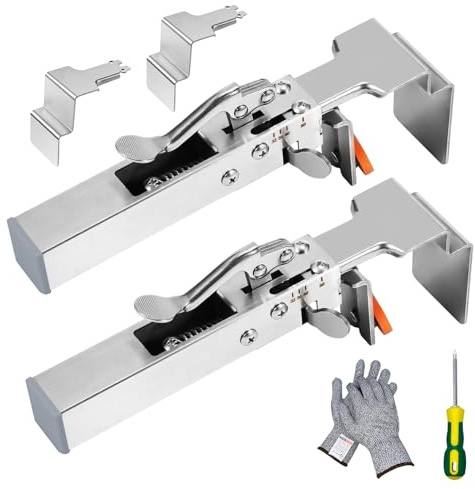BSTSLL Drawer Front Installation Clamps Adjustable Drawer Fixing Clamp With Two Large Clips, Cut Resistant Gloves And Screwdriver For Cabinet Face Frame Clamps Drawer Panel Fixing Clips (2pcs)