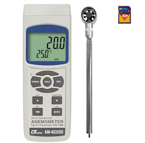 i-POOK Mini vane, Air flow (CMM, CFM) ANEMOMETER AM-4233SD air velocity, air flow, and temperature with real-time data logging RS 232/USB made in Taiwan