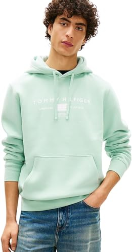 Tommy Hilfiger Brand Love TR Mono Stack Sweat à Capuche MW0MW42464 pour Homme, Vert, L
