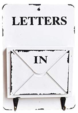 NSTVVEE Cassetta Postale da Parete per Giardino, Organizer per Lettere e giornali, Vecchio scaffale in Legno (Argento)