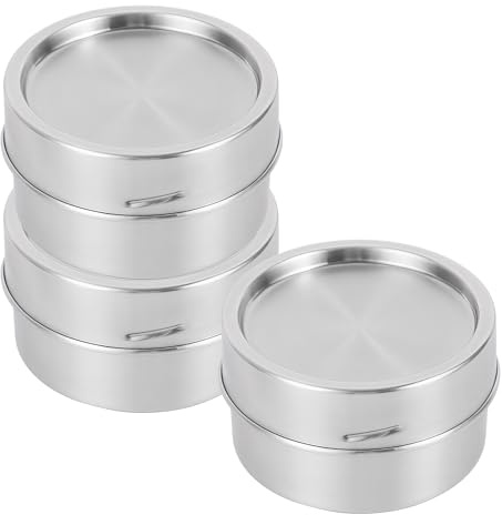 GOEDCH Edelstahl Brotdose: 3 Stück 250ml Klein Edelstahl Dose mit Schraubdeckel, Auslaufsicher Aufbewahrungsdose, Runde Lebensmittelbehälter für Snacks, Obst, Müsli, Suppen, Lunchbox