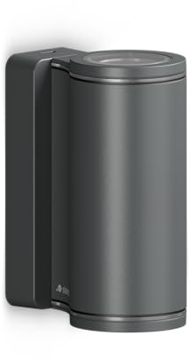 Steinel LED Outdoor Wall Light L 940, incl. GU10 LEDs, UP/Downlight Wall Light for Outdoor use, 3000 K Warm White, Aluminium, Anthracite