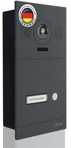 Mathfel Videoportero IP de 2 cables, cámara Full HD, monitor de 7 o 10 pulgadas y control por aplicación, timbre inteligente con interfono (plata o antracita, configuración individual)