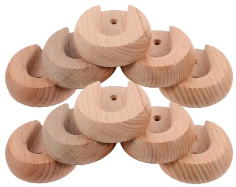 HOOWIFFY 10stücke Teiliges Holz Kleiderstangenhalter Flanschstangenhalter Robust für Schrank Garderobe Duschvorhangstange Einfache Montage Eleganter Stil Vielseitige Nutzung