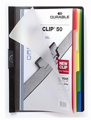 DURABLE Klemmhefter DURACLIP 50 INDEX, DIN A4, schwarz