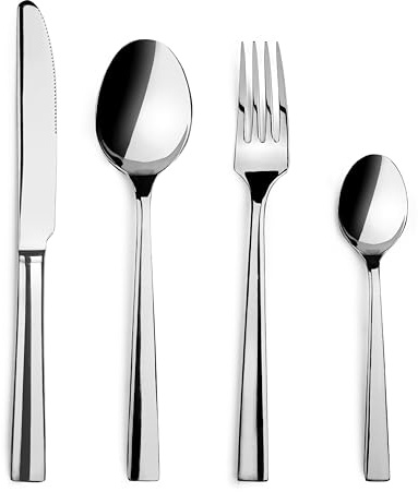 Lacor - JAY - 16091524 - Juego de Cubiertos para 6 Personas, Pack 24 | En acero inox 18/10, para un uso práctico y profesional en cocina; apto para lavavajillas, práctico y fácil de guardar