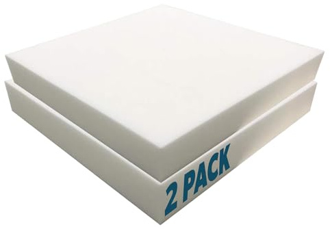 Foamma HD-Polsterschaum, hochdichter Schaumstoff, 5,1 x 50,8 x 50,8 cm, 2 Stück (Stuhlkissen, quadratischer Schaumstoff für Esszimmerstühle, Rollstuhl-Sitzkissen-Ersatz)