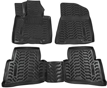 J&J AUTOMOTIVE | 3D Automatten Gummi Matten Gummifußmatten TPE Passend Für Tucson TL, TLE 2015-2020, Anti-Rutsch, Allwetter, 4Tlg Satz, Hohes Rand