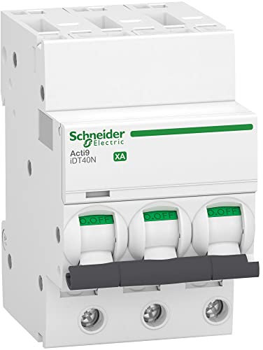 Schneider Electric - Acti9 iDT40N XA - disjoncteur modulaire - auto/vis 3P C 10A 6000A/10kA - A9PA4310