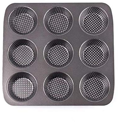 ZHANGXIAO Bakeware, Nine Holes Not Sticky Baking Dish Cup Cake Muffin Bread Home Baking Not Sticky Carbon Steel