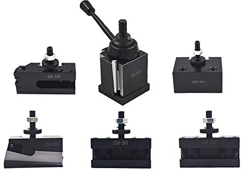 Bxa 250-222 Tool Post Set QC Wedge Type Quick Change Turning and Facing Holders for Lathe Swing 10-15 (6)