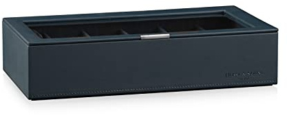 HEISSE & SÖHNE SEIT 1976® Stapelbare Uhrenbox/Aufbewahrung Mirage XL in Blau für 12 Armbanduhren