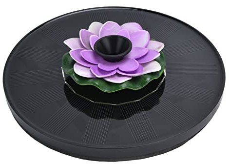 Zerodis Solar Fountain Pump,Water Lily Fountain Water Pump, Floating Mini Solar Powered Water Fountain ​for Birdbaths Garden Pond Pool Outdoor(purple)