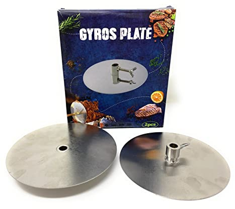 Gyros Yeros Barbecue Kebab Disc Plates (Set of 2) Stainless Steel Fit on 8mm Skewer (GP2)