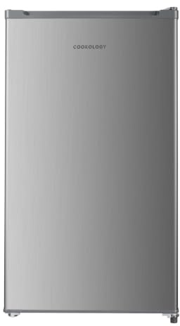 Cookology 93L Under Counter Freestanding Fridge - Adjustable Temperature Control & Legs - Reversible Door - Silver