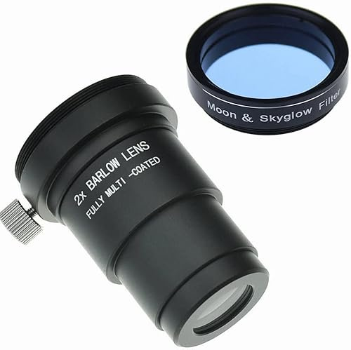 SOLOMARK Filtro lunare da 3,2 cm e kit 2X Barlow per oculare telescopio