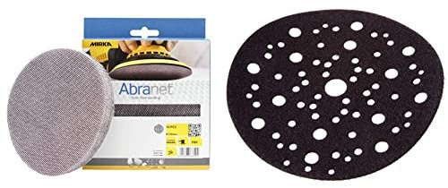 Mirka Abranet® Netz-Schleifscheiben (Ø 150 mm), Profi-Schleifgitter mit P80 Körnung und Klett, für Handschliff, 10er Pack & Schutzauflage Ø 150mm 67-Loch, 1 Stück