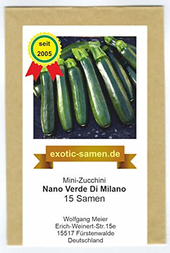 Mini-Zucchini – Nano Verde di Milano – ca. 20 cm – frühe Sorte – 15 Samen