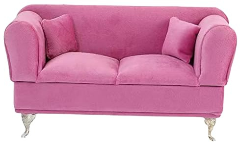 Soffa smycken låda, rosa smyckeslåda Öppningsbar vintage smyckesboxavdelning, ringlåda, 1/6 skala dockmöbler dolda förvaringsmöbler, miniatyrer docka hus tillbehörsstil 1